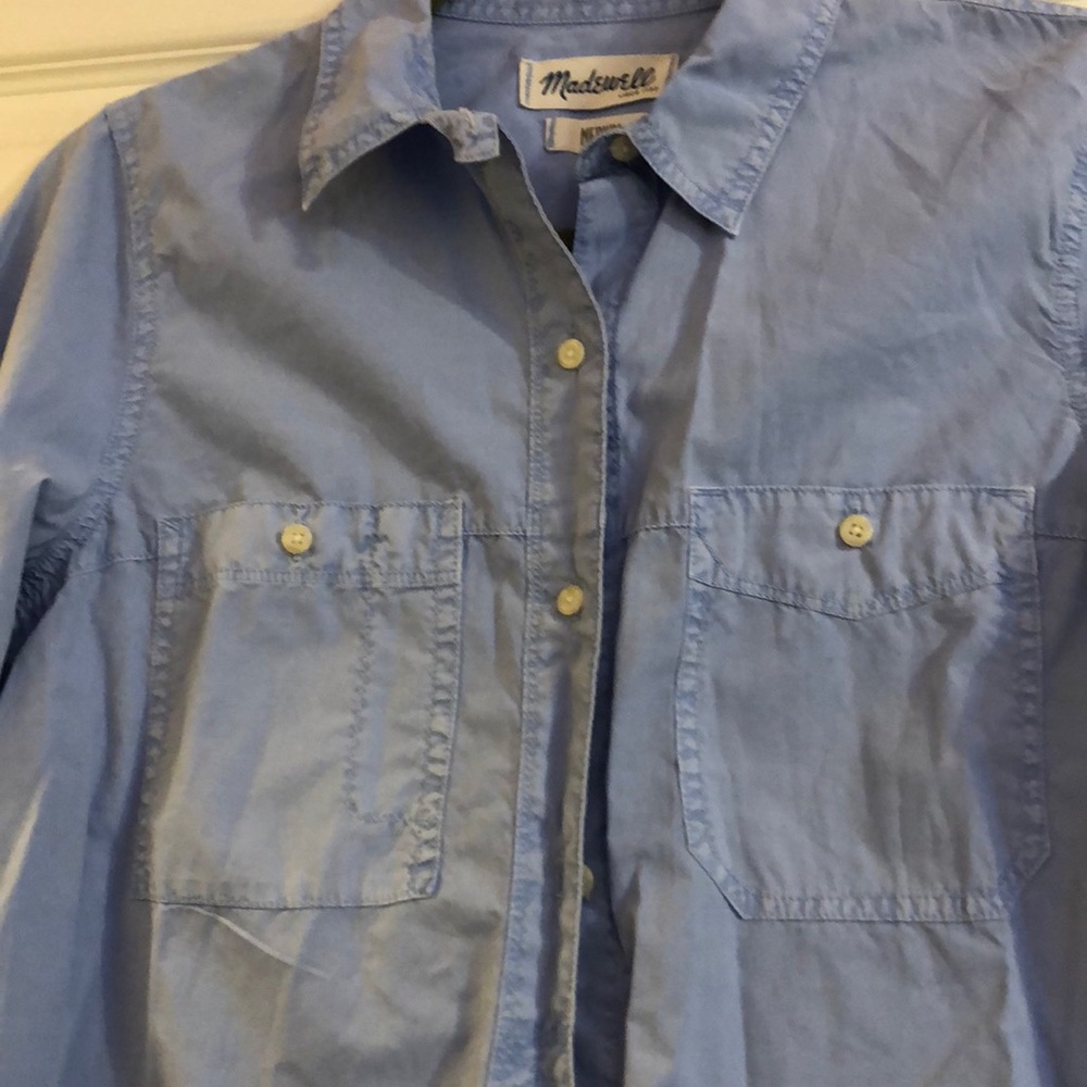Madewell Light Blue Button Down Collared Shirt - image 7